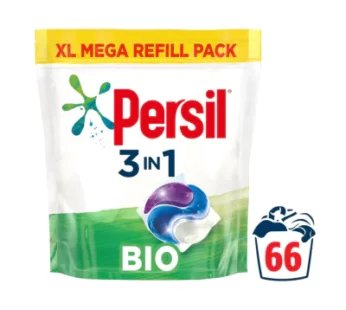 Persil 3 in 1 Bio Laundry Washing Capsules brilliant stain removal XL mega refill pack 1. 782 kg (66 washes)